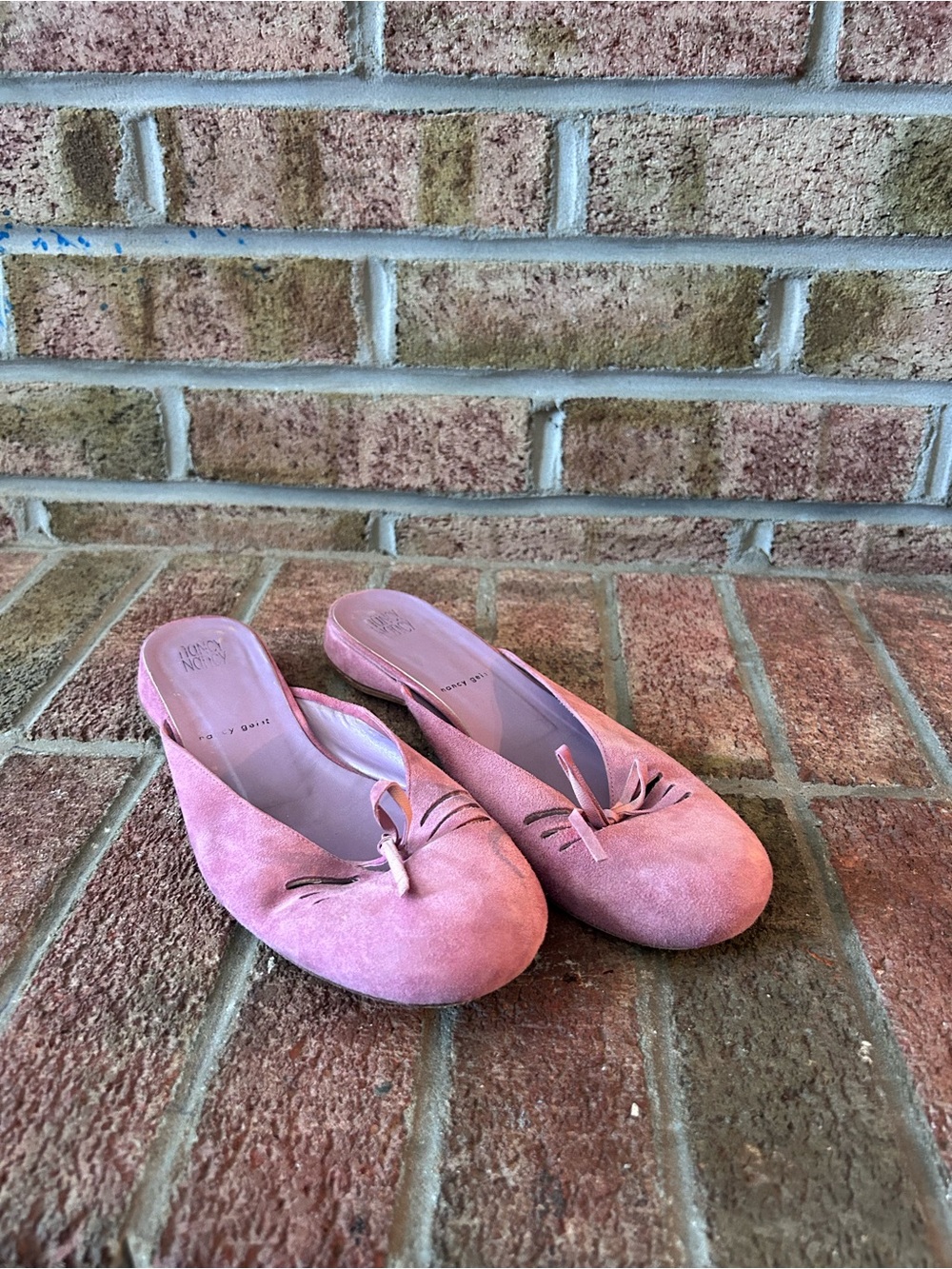 Pink Suede Slip-On Mules with Tassel Detail